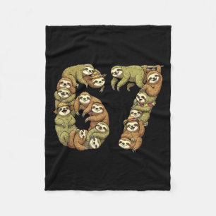 Funny Sloth Tribal 6 7 Meme Six Seven Love  Fleece Blanket