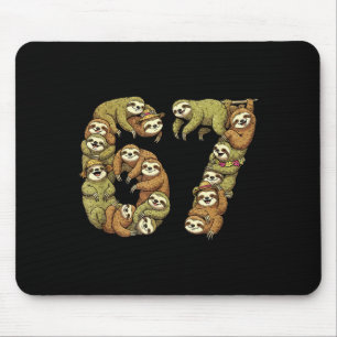 Funny Sloth Tribal 6 7 Meme Six Seven Love  Mouse Pad