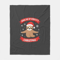 Funny Sloth wake me up when its Christmas Xmas Cut