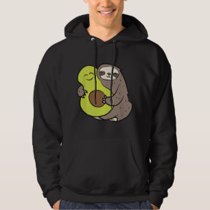 Funny Sloth With Avocado Vegan Cute Sloth Avocado Hoodie