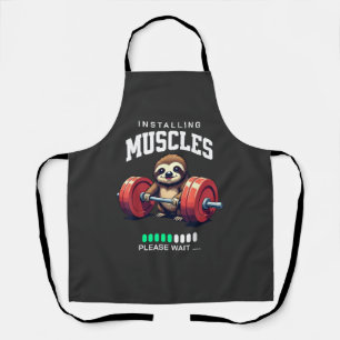 Funny Sloth Workout Gym Fitness Weightlifting T-Sh Apron