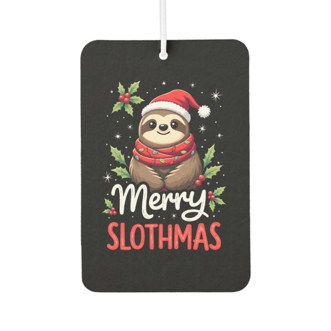Funny Sloth Xmas Lights Merry Slothmas Sloth Chris Air Freshener (Front)
