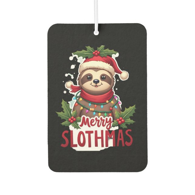 Funny Sloth Xmas Lights Merry Slothmas Sloth Chris Air Freshener (Front)