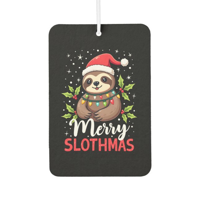 Funny Sloth Xmas Lights Merry Slothmas Sloth Chris Air Freshener (Front)