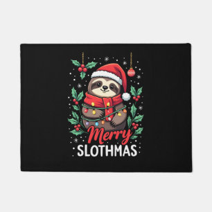 Funny Sloth Xmas Lights Merry Slothmas Sloth Chris Doormat