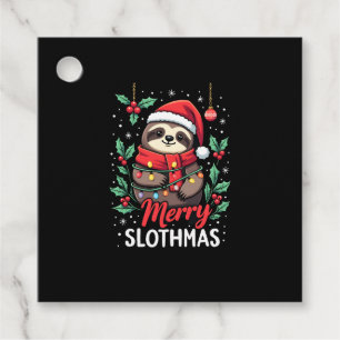 Funny Sloth Xmas Lights Merry Slothmas Sloth Chris Favour Tags