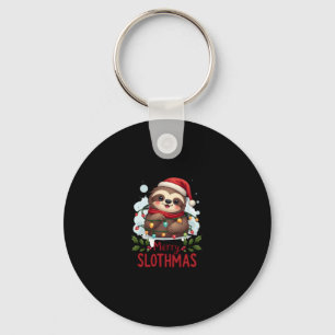 Funny Sloth Xmas Lights Merry Slothmas Sloth Chris Keychain