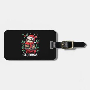 Funny Sloth Xmas Lights Merry Slothmas Sloth Chris Luggage Tag