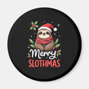 Funny Sloth Xmas Lights Merry Slothmas Sloth Chris Magnet