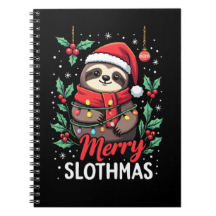 Funny Sloth Xmas Lights Merry Slothmas Sloth Chris Notebook