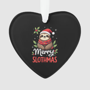 Funny Sloth Xmas Lights Merry Slothmas Sloth Chris Ornament