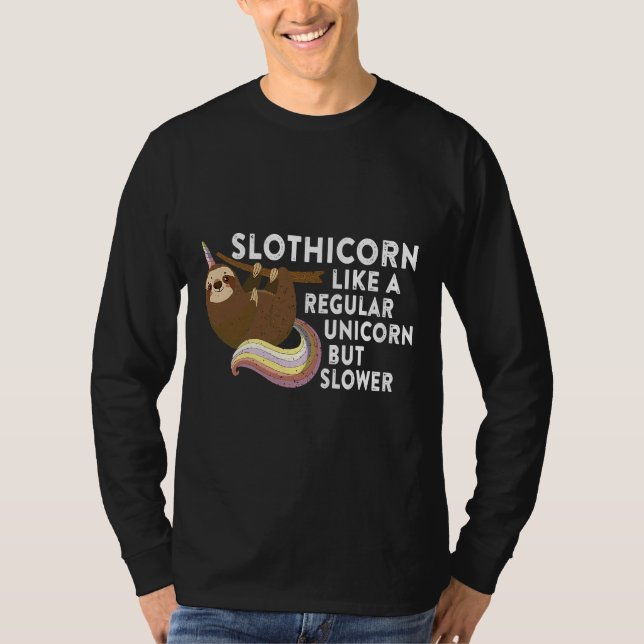Funny Slothicorn Sloth Meme Like T-Shirt (Front)