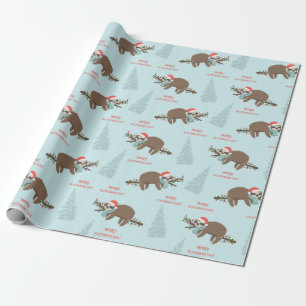 Funny Slothmas Wrapping Paper