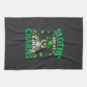 Funny Sloths Are My Lucky Charms Sloth St Patrick' Kitchen Towel