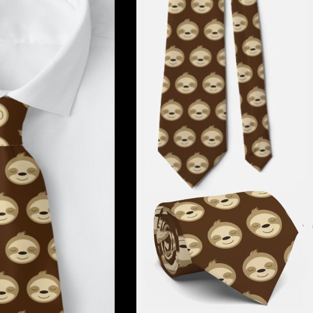Funny Sloths Gag Gift Neck Tie Necktie (Creator Uploaded)
