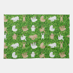 funny sloths kitchen towel
