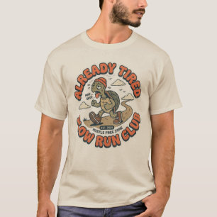 Funny Slow Run Club Vintage Turtle T-Shirt