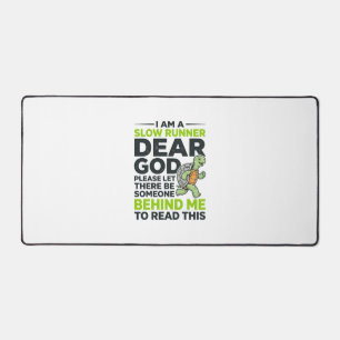 Funny Slow Runner Turtle Quote Vintage Engraving D Desk Mat
