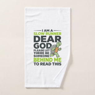 Funny Slow Runner Turtle Quote Vintage Engraving D Hand Towel
