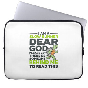 Funny Slow Runner Turtle Quote Vintage Engraving D Laptop Sleeve
