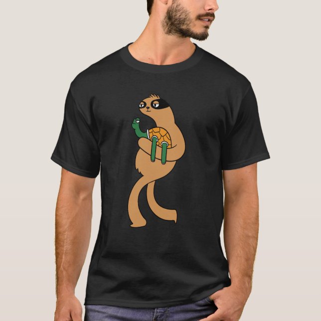 Funny slow sloth turtle T-Shirt (Front)