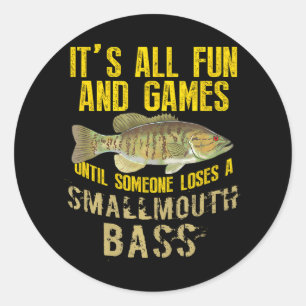 Funny Smallmouth Bass Fish Freshwater Fishing Classic Round Sticker