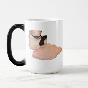 Funny Smart Cat with Glasses Mug - Cute Office Dec