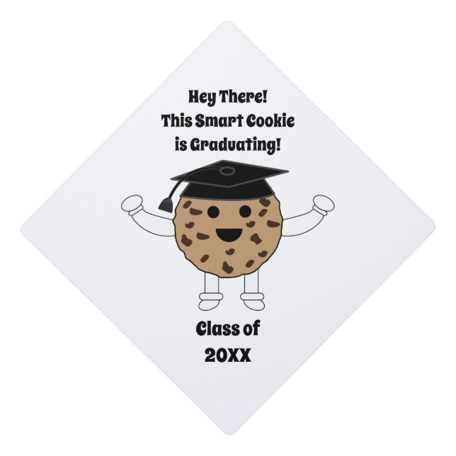 Funny Smart Cookie Graduating Personalize Graduation Cap Topper (Front)