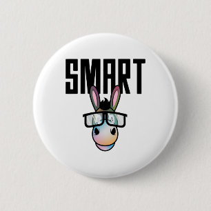 Funny Smart Donkey Horseback Riding Lover Gift For 2 Inch Round Button
