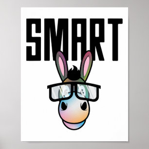 Funny Smart Donkey Horseback Riding Lover Gift For Poster