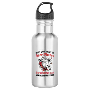 Funny Smart People Cow Vintage Engraving T-Shirt D 532 Ml Water Bottle