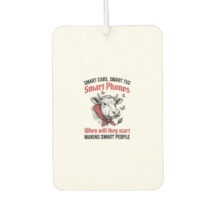 Funny Smart People Cow Vintage Engraving T-Shirt D Air Freshener
