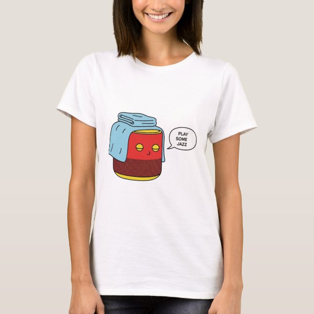Funny Smart Speaker T-Shirt | Play Some Jazz Music (Front)
