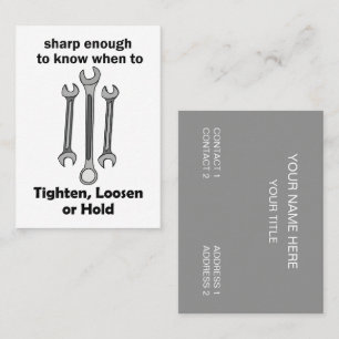 Funny Smart Wrench Handyman Tool Quote Business Card