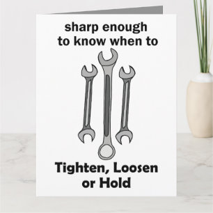 Funny Smart Wrench Handyman Tool Quote Card