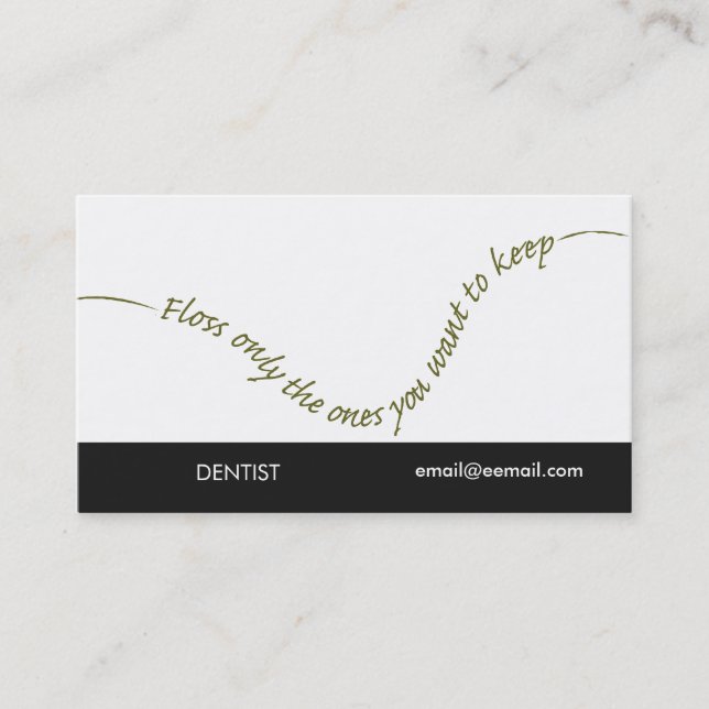 Funny Smiley Floss Dentist Oral Care Business Card (Front)