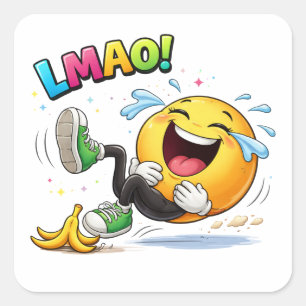 Funny Smiley Tripping Laugh Cartoon Sticker