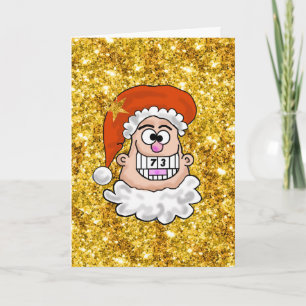 Funny Smiling 73 Santa Claus Christmas Card