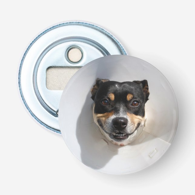 Funny smiling dog bottle opener (Front)