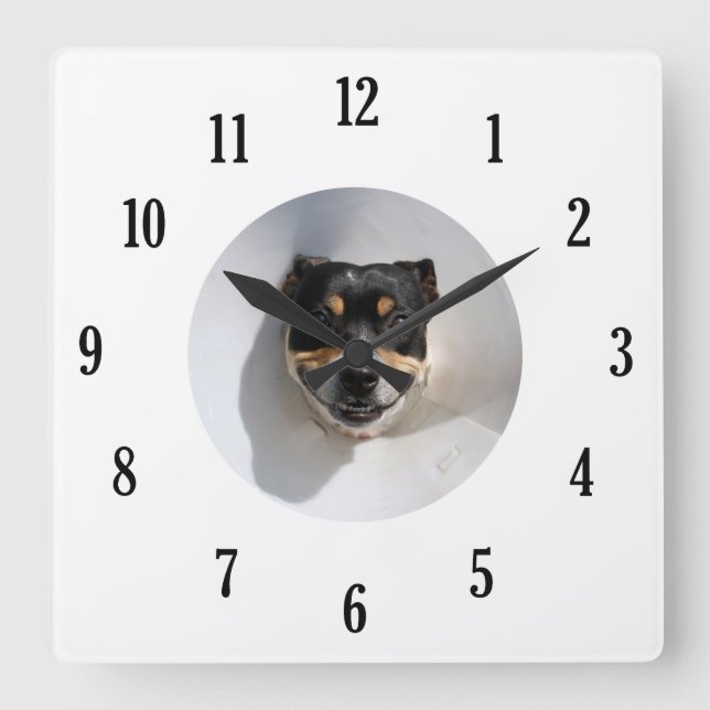 Funny smiling dog clock (Front)