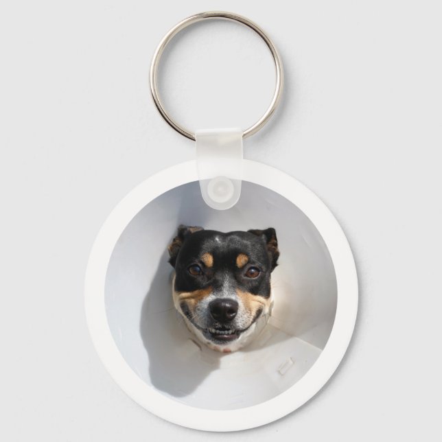 Funny smiling dog keychain (Front)