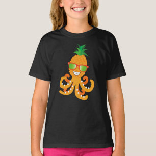 FUNNY SMILING EXOTIC TROPICAL PINEAPPLE OCTOPUS T-Shirt