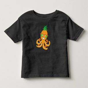 FUNNY SMILING EXOTIC TROPICAL PINEAPPLE OCTOPUS TODDLER T-SHIRT