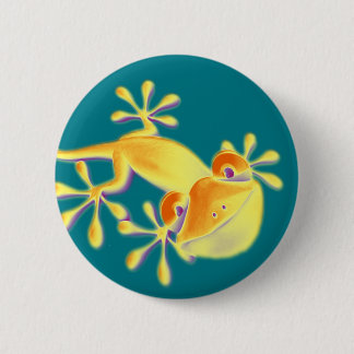 Funny Smiling Gecko + your background & ideas 2 Inch Round Button