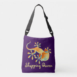Funny Smiling Gecko + your background & ideas Crossbody Bag