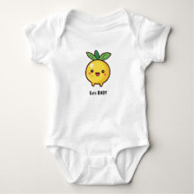 Funny smiling lemon in Kawaii cartoon style