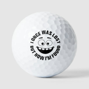 Funny smiling lost golf lover humour  balls