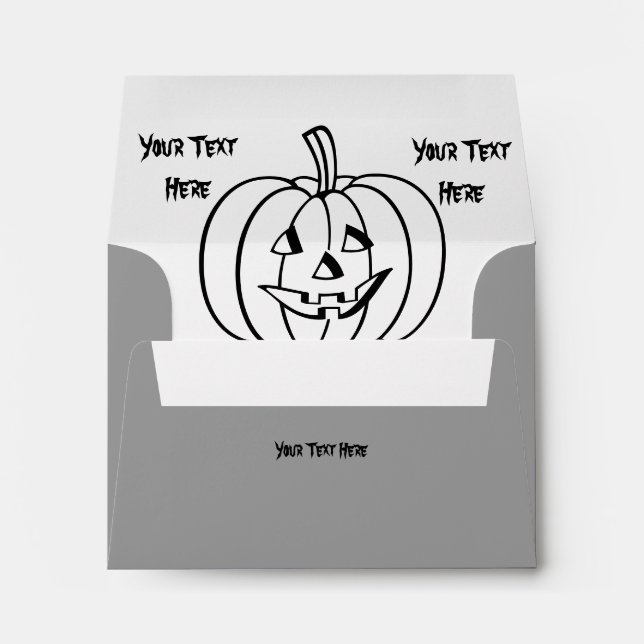 funny smiling pumpkin face for halloween envelope (Back (Bottom))
