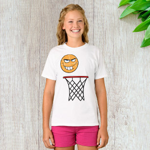Funny Smirking Basketball Face Dunking  T-Shirt