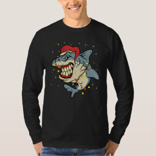 Funny Smirking Shark Santa Men Women Kids Pyjama T-Shirt